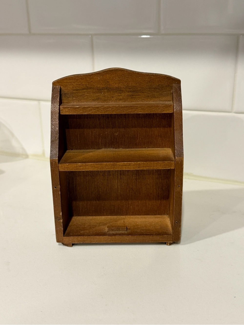 Miniature Wooden Shelf Display for Dollhouses or Crafting - Picture 2 of 6